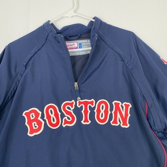 Boston Red Sox Jacket Mens Size L Blue Majestic Cool Base Windbreaker MLB - Picture 5 of 16